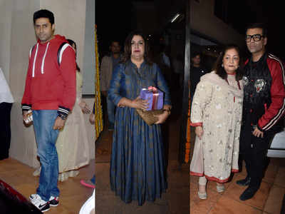 Photos: Abhishek Bachchan, Karan Johar, Farah Khan and others attend Ekta Kapoor's son Ravie's naming ceremony