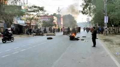 SP workers protest in Kanpur, Etawah