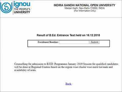 IGNOU B.Ed entrance exam 2018 results declared @ ignou.ac.in; check direct link here