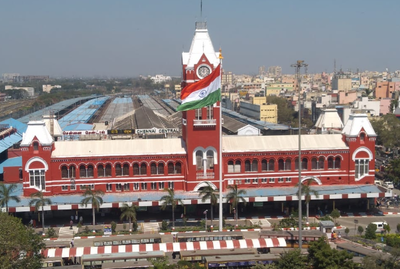 Chennai Central railway station gets monumental national flag