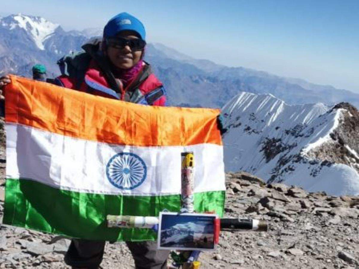 Mountaineer Malavath Poorna creates world record by conquering Mt. Aconcagua | Hyderabad News - Times of India