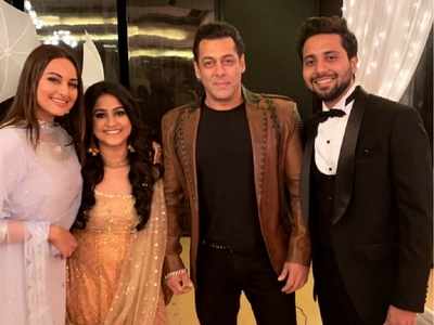 Photos: Salman Khan and Sonakshi Sinha make a style statement as they attend a friend's wedding
