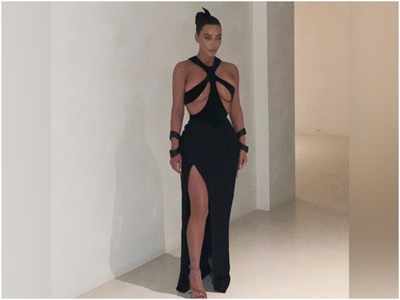 Kim Kardashian breaks the internet in the most revealing black outfit till date