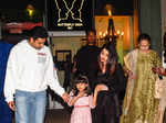 Abhishek Bachchan, Aishwarya Rai Bachchan and daughter Aaradhya.