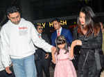 Abhishek Bachchan, Aishwarya Rai Bachchan and daughter Aaradhya.