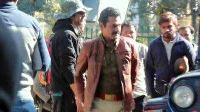 Actor Nawazuddin Siddiqui shoots for a movie in Kanpur