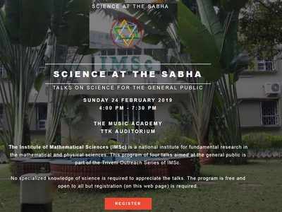 Science talks for general public on Sunday