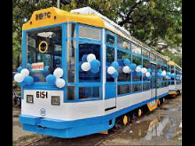 Two AC coaches flagged off; minister promises to make trams faster, sleeker