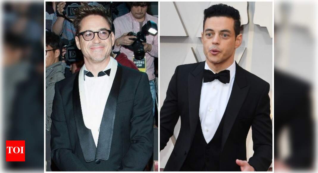 Robert Downey Jr congratulates Rami Malek after the latter won an Oscar(02)