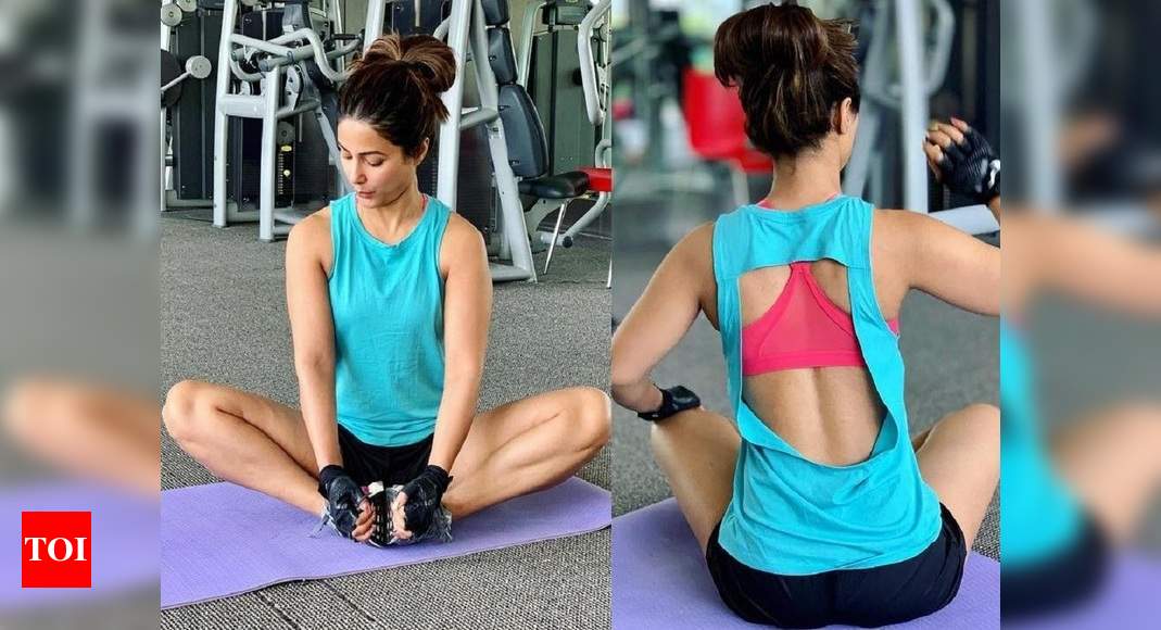 Hina Khan hits the gym in a stylish tank top; see picture - Times of India