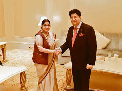 Sushma Swaraj holds bilateral talks with counterparts from Bangladesh, Maldives
