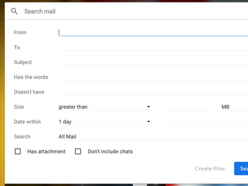Search and delete the clutter and create more space