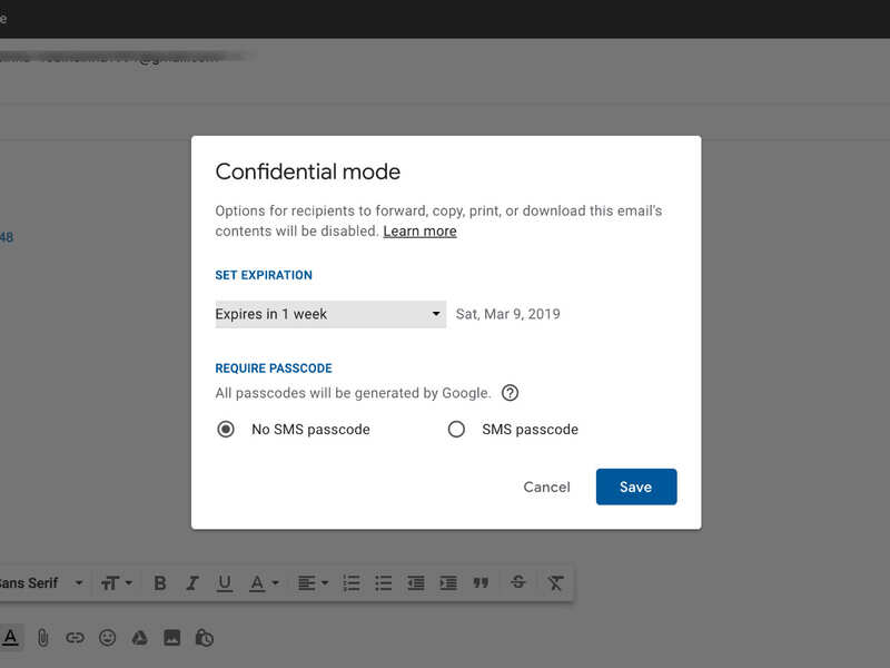 Add SMS passcode to your emails