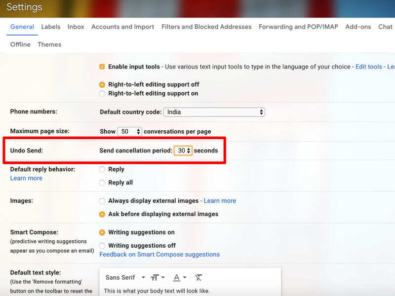 Increase the email recall time