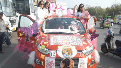 Driving for a cause: Women car rally in Jaipur spreads awareness about cancer, blood donation