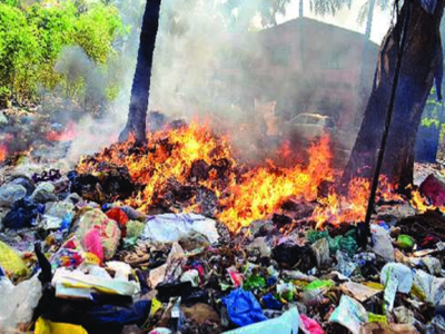 burning waste garbage goa ire draws green board cruz lit fires unscientific dispose manner places being st public city