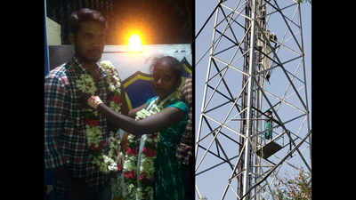 Warangal girl climbs cell tower demanding marriage with lover