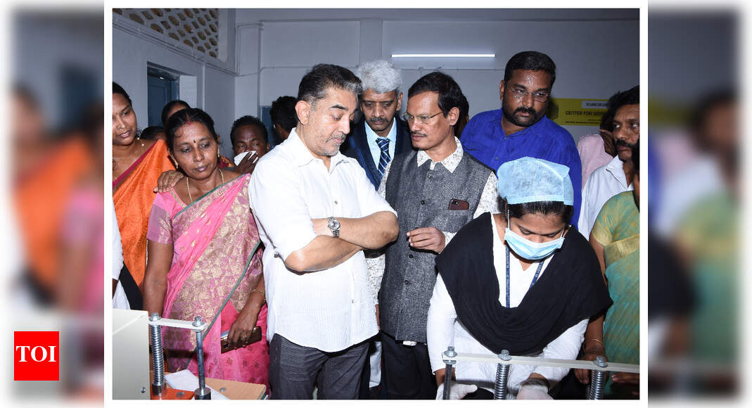 Low cost sanitary napkins in manufacturing unit set up in a city campus