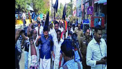DMDK workers detained after black flag protest