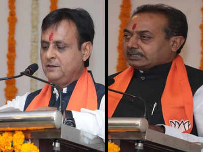 Gujarat: 2 Congress turncoats, veteran BJP MLA Yogesh Patel take oath ...