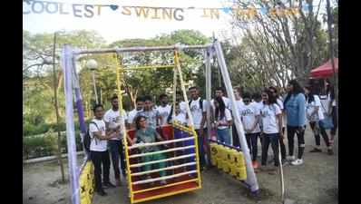 Disabled-friendly swings bring joy to special kids