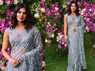 Photos: Priyanka Chopra looks ravishing in a saree as she attends Akash ...