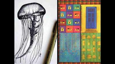 Doodle diaries: Art journals to express emotions and record 