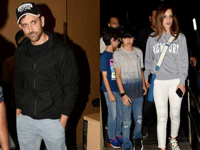 Photos: Hrithik Roshan steps out for a movie date with Sussanne Khan and kids
