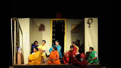 Widows and daughters of drought affected farmers stage the play 'Terava'