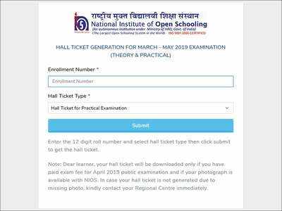 NIOS admit card for class 10th, 12th released; download NIOS hall ticket 2019 from nios.ac.in