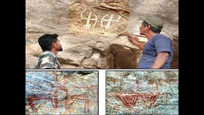 Rock art site with rare signs found near Coimbatore