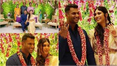 Naam Oruvar host Vishal gets engaged to actress Anisha Alla; see pics ...