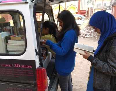 Couple with bookstore on wheels travel across India