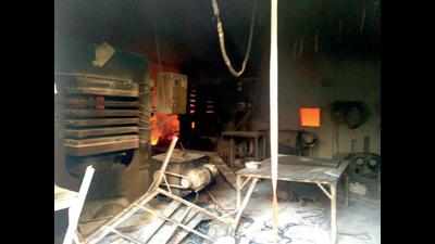 Fire in rubber factory at Jajmau