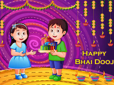 Celebrating Bhai Dooj � Cartoon Characters Vector Stock Vector | Adobe Stock