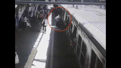 Caught on camera: Man tries to board running train, falls