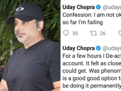 "Confession: I am not ok!" Actor Uday Chopra tweets and deletes message about his failing battle with depression!