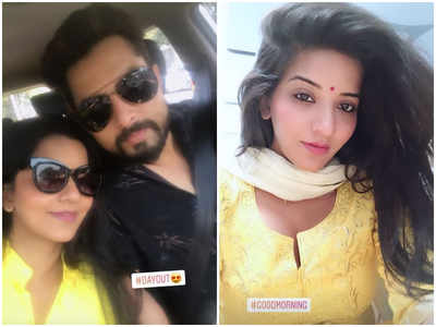 Picture: Monalisa spends quality time with husband Vikrant Singh Rajput