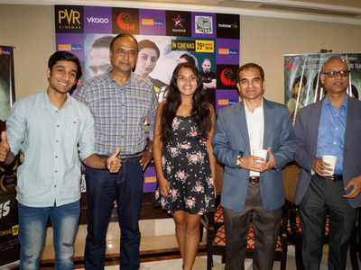 Actors from Tennis Buddies promote the film in Delhi