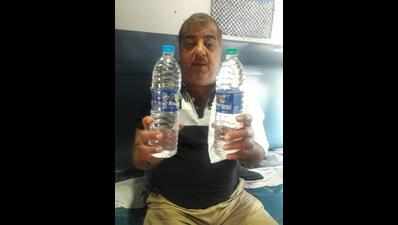 Rly passengers expose sale of unpackaged water bottles by pantry contractor