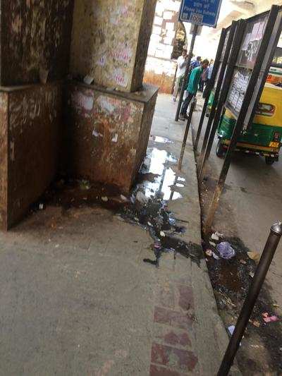 Pillar urinal outside Metro stn