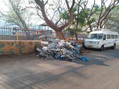 Garbage lying opp AVM High School Juhu