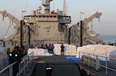 Navy ship departs Mumbai with relief material for cyclone-hit Mozambique