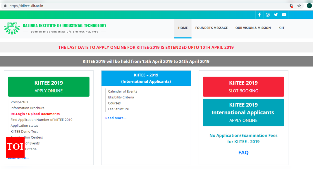 KIITEE 2019 application dates extended till April 10 @kiit.ac.in, here ...