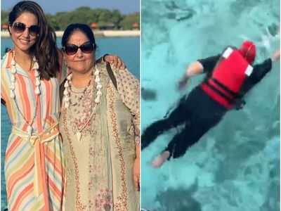 Hina Khan's mother enjoys swimming in Maldives; leaves the actress' fans impressed