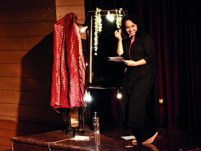 A one-woman act on stage in Lucknow!