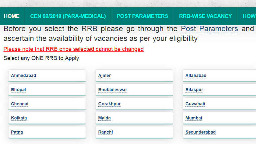 RRB Paramedical Recruitment 2019: Today Is The Last Date To Apply ...