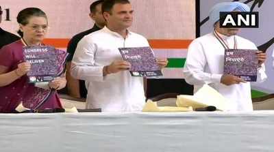 Congress manifesto released, Rahul calls it voice of people