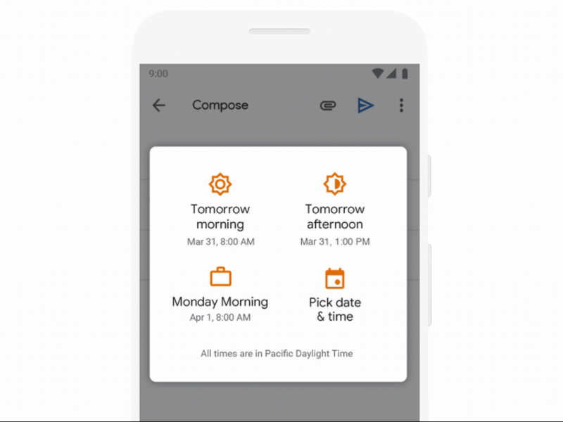 Now you can schedule delivery of an email