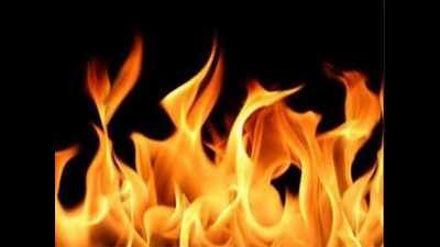 Hyderabad: Fire breaks out at motor-bike showroom